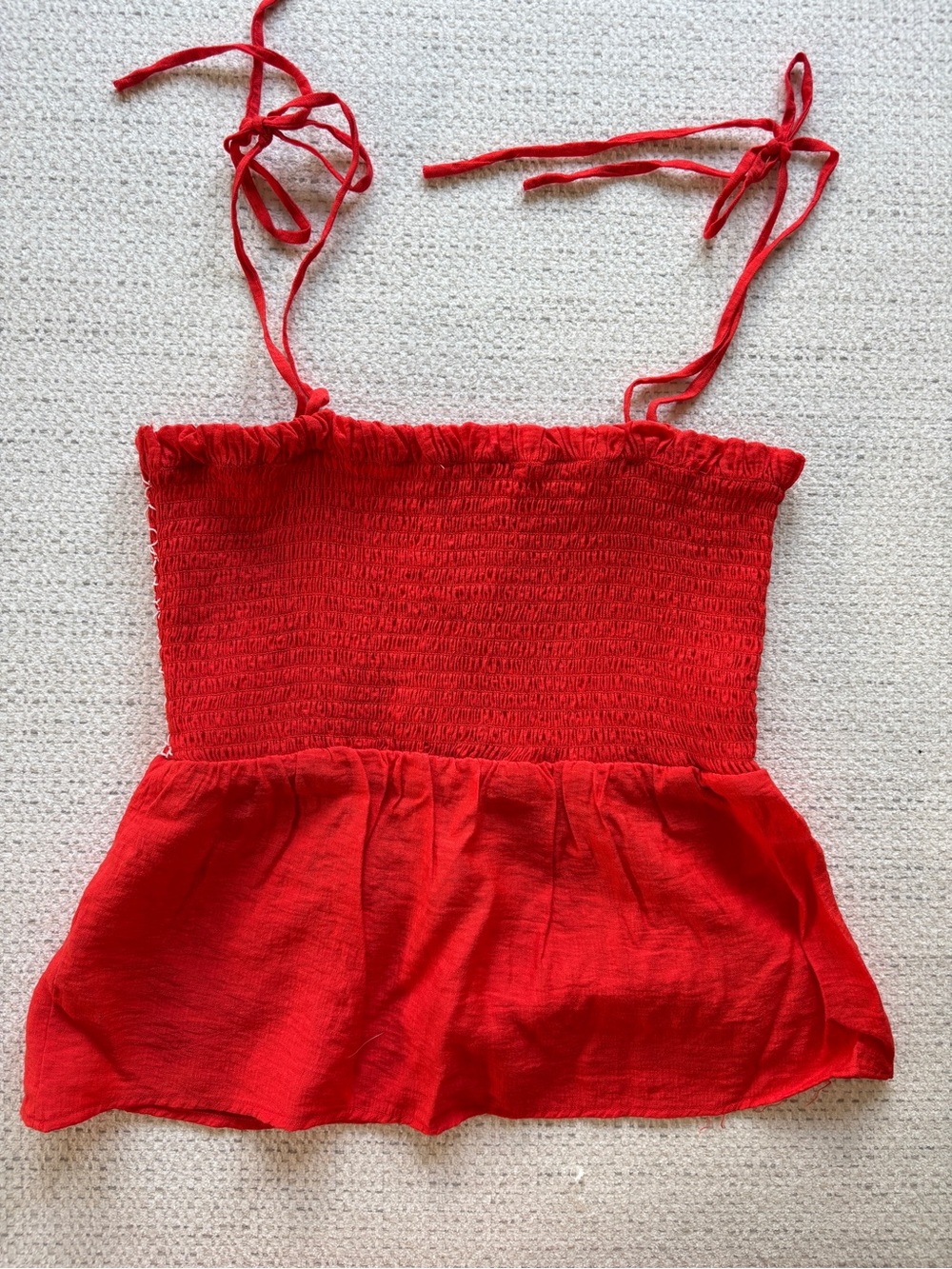 MiAmi Smocked Babydoll Spaghetti Strap Top, Size Small - Picture 3 of 6
